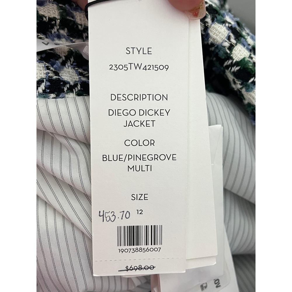 Veronica Beard Miller Dickey‎ Jacket Women 12 Multi Houndstooth Tweed Blazer - Picture 10 of 12